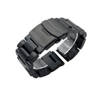 PctkeLsend 22/24/26 mm massives, verdicktes Uhrenarmband aus 316L Edelstahl, passend for Panerai/Breitling(Black,24mm)