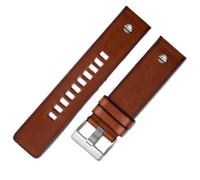 PctkeLsend 22/24/26mm Genuine Leather Watchband Fit for Diesel Dz7406 Dz7408 Dz4476 Dz4343(A-Brown silver,26mm)