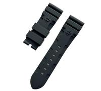 PctkeLsend 24, 26 mm Herren-Armband aus Silikonkautschukgel mit Blitzverschluss, passend for Panerai PAM 441 386(Black Lightning,26MM_SILVER BUCKLE)