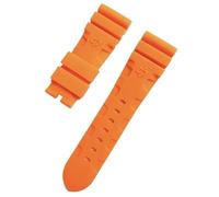 PctkeLsend 24, 26 mm Herren-Armband aus Silikonkautschukgel mit Blitzverschluss, passend for Panerai PAM 441 386(Orange,24MM_SILVER BUCKLE)