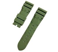PctkeLsend 24, 26 mm Herren-Armband aus Silikonkautschukgel mit Blitzverschluss, passend for Panerai PAM 441 386(Army Green,26MM_SILVER BUCKLE)