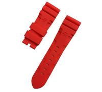 PctkeLsend 24, 26 mm Herren-Armband aus Silikonkautschukgel mit Blitzverschluss, passend for Panerai PAM 441 386(Red,26MM_BLACK BUCKLE)