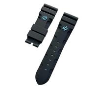 PctkeLsend 24, 26 mm Herren-Armband aus Silikonkautschukgel mit Blitzverschluss, passend for Panerai PAM 441 386(Blue Lightning,24MM_SILVER BUCKLE)