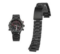 PctkeLsend 24 x 16 mm Herren-Armband aus massivem Edelstahl passend for Timex Tides T45601 T2N721 T2N720 T2N739 TW2T76500(B - black)