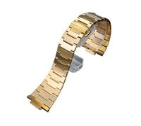 PctkeLsend 27 * 12mm Konvexen joint verfeinert metall Edelstahl/Leder Armband Fit for Tissot PRX Super Player T137410A/407A(Gold)