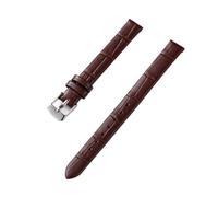 PctkeLsend Das 10-20 mm breite Damenarmband aus echtem Leder mit Bambusstreifen ist for die meisten Armbänder mit flacher Öffnung geeignet.(Brown-Silver,12mm)