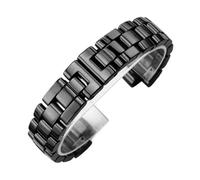 PctkeLsend Fit for J12 Keramik Armband Damen Herren Uhrenarmband Mode Armband schwarz weiß 16mm 19mm Bänder(Black,19mm)