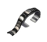 PctkeLsend Uhrenarmband aus Wolframstahl mit Butterfly-Schnalle und Kerbe, passend for RADO 6020(Black,14.5-7mm)