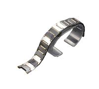 PctkeLsend Uhrenarmband aus Wolframstahl mit Butterfly-Schnalle und Kerbe, passend for RADO 6020(Silver gold,14.5-7mm)