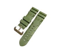 PctkeLsend Uhrenarmband passend for Panerai SUBMERSIBLE PAM 441 359 Weiches Silikonkautschuk 24 mm 26 mm Herrenuhrenarmband Uhrenzubehör Uhrenarmband(Green-Silver Buckle,24mm)