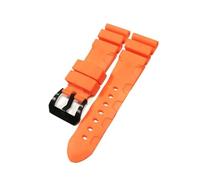 PctkeLsend Uhrenarmband passend for Panerai SUBMERSIBLE PAM 441 359 Weiches Silikonkautschuk 24 mm 26 mm Herrenuhrenarmband Uhrenzubehör Uhrenarmband(Orange-Black Buckle,26mm)