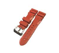 PctkeLsend Uhrenarmband passend for Panerai SUBMERSIBLE PAM 441 359 Weiches Silikonkautschuk 24 mm 26 mm Herrenuhrenarmband Uhrenzubehör Uhrenarmband(Red-Silver Buckle,26mm)