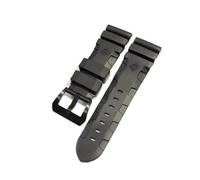 PctkeLsend Uhrenarmband passend for Panerai SUBMERSIBLE PAM 441 359 Weiches Silikonkautschuk 24 mm 26 mm Herrenuhrenarmband Uhrenzubehör Uhrenarmband(Black-Black Buckle1,24mm)