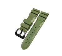 PctkeLsend Uhrenarmband passend for Panerai SUBMERSIBLE PAM 441 359 Weiches Silikonkautschuk 24 mm 26 mm Herrenuhrenarmband Uhrenzubehör Uhrenarmband(Green-Black Buckle,24mm)