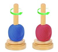 PCXWTLN Wollabwickler Basic, 2 Stück Wollwickler Holz handgefertigt Wollabroller Wollknäuelhalter Rotierender Holz Geburtstagsgeschenk Garnrollenhalter für Großmutter und Mutter