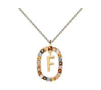 PD Paola Letter F Goldhalskette 925 Sterling Silber - 500 mm CO01-265-U