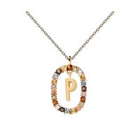 PD Paola Letter P Goldhalskette 925 Sterling Silber - 500 mm CO01-275-U
