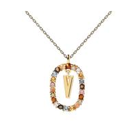 PD Paola Letter V Goldhalskette 925 Sterling Silber - 500 mm CO01-281-U