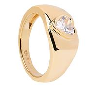 PdPaola Damen-Damenring 925er Silber Zirkonia 52 Gold 32022629