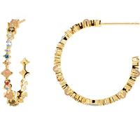 PDPaola Halo Ohrstecker aus 18 Karat goldplattiertem Sterling Silber mit Zirkonia Steinen, AR01-221-U