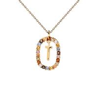 PDPAOLA Letter T Halskette 18 kt. Silber vergoldet CO01-279-U - Damen - 925 sterling silver