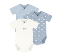 3er-Set Wickelbodys Baby PETIT BATEAU, Bio-Baumwolle weiß Gr. 62