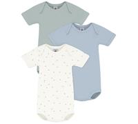 Petit Bateau 3er-Pack Bodys kurzarm Ringel Pfoten 68 natur/salbei/blau