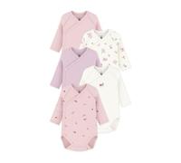Petit Bateau 5er-Pack Wickelbodys langarm Blumen Erdbeeren 62 rosa/natur