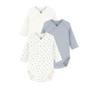 Petit Bateau 3er-Pack Wickelbodys langarm Herzen 68 natur/blau