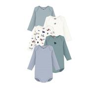 Petit Bateau 5er-Pack Bodys langarm Ringel Hunde 74 natur/bunt