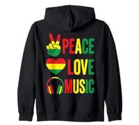 Peace Love Music Reggae Colors Positive Vibes Grafikkunst Kapuzenjacke