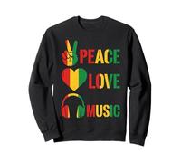 Peace Love Music Reggae Farben Symbole Grafik Kunst Design Sweatshirt