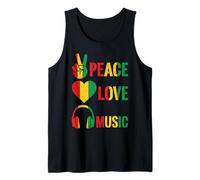Peace Love Music Reggae Farben Symbole Grafik Kunst Design Tank Top