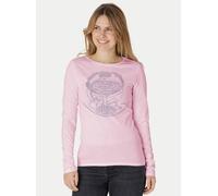 Peaces.bio - handbedruckte Biomode Bio-Damen-Langarmshirt "Weltenesche" Rosa M