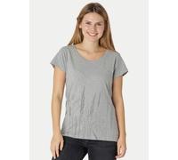 Peaces.bio - handbedruckte Biomode Bio-Damen-Loosefit-T-Shirt Gräservielfalt Hellgrau S