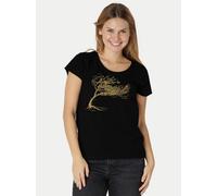 Peaces.bio - handbedruckte Biomode Bio-Damen-Loosefit-T-Shirt Windy Tree Hellgrau S