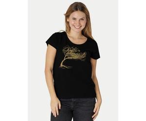 Peaces.bio - handbedruckte Biomode Bio-Damen-Loosefit-T-Shirt Windy Tree Rot S