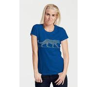 Peaces.bio - handbedruckte Biomode Bio-Damen-T-Shirt "Leopard" Blau XL