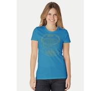 Peaces.bio - handbedruckte Biomode Bio-Damen-T-Shirt "Weltenesche" Türkis L