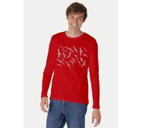 Peaces.bio - handbedruckte Biomode Bio-Herren-Langarmshirt Möwen Rot XL