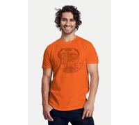 Peaces.bio - handbedruckte Biomode Bio-Herren-T-Shirt "Weltenesche" Orange M