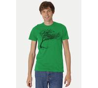 Peaces.bio - handbedruckte Biomode Bio-Herren-T-Shirt "Windy Tree" Grün L