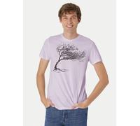Peaces.bio - handbedruckte Biomode Bio-Herren-T-Shirt "Windy Tree" Lila S