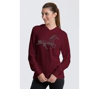 Peaces.bio - handbedruckte Biomode Bio-Jersey-Kapuzensweater Horsepower Bordeaux L
