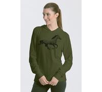 Peaces.bio - handbedruckte Biomode Bio-Jersey-Kapuzensweater Horsepower Waldgrün S