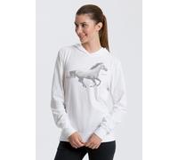 Peaces.bio - handbedruckte Biomode Bio-Jersey-Kapuzensweater Horsepower Weiss 3XL