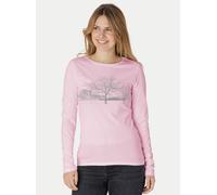 Peaces.bio - handbedruckte Biomode Damen Langarmshirt Landscape Rosa M