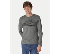 Peaces.bio - handbedruckte Biomode Herren Langarmshirt Landscape Dunkelgrau XL