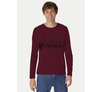 Peaces.bio - handbedruckte Biomode Herren Langarmshirt Woodland Bordeaux XXL