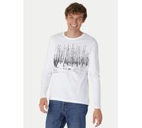 Peaces.bio - handbedruckte Biomode Herren Langarmshirt Woodland Weiss S
